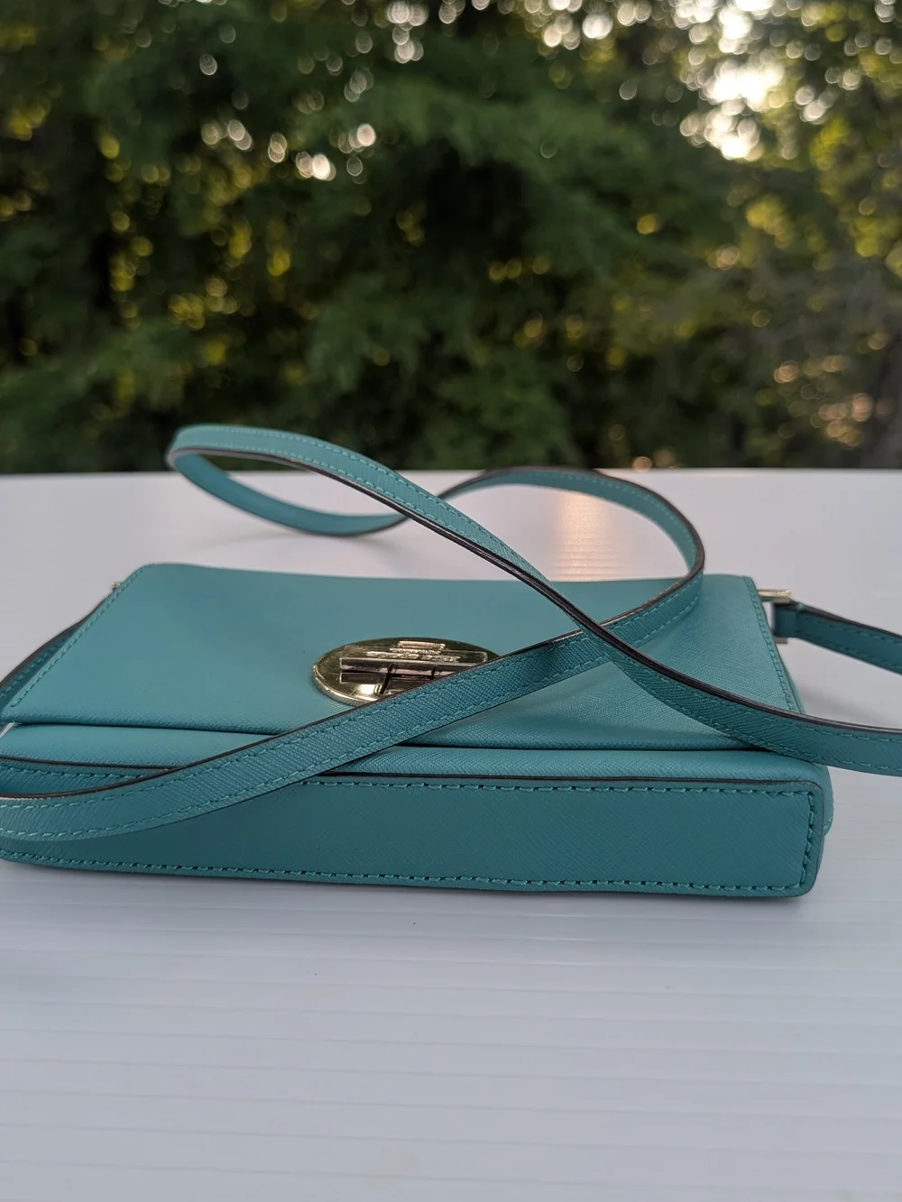 kate spade Teal Crossbody Bag with Turn-Lock Accent
